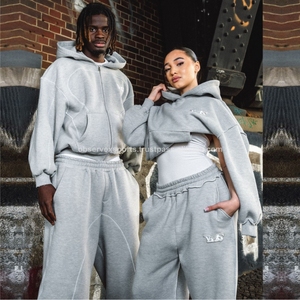 Custom Oversized Unisex Sweatshirt Tracksuit Zip up <b>Hoodies</b> and Sweat Pants Set Tracksuit Sportswear <b>for</b> Sweatsuit <b>Men</b> - Product Image 2