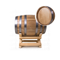 Meilleure Vente - Baril à Vin et Bière en Bois Fait Main Marron 50 Litres avec Bordure Noire Laquée Style Vintage La Casa Del Barril