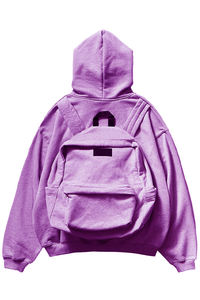 Venta al por mayor del fabricante de diseño personalizado logotipo Unisex algodón poliéster polar portátil mochila cremallera sudaderas con capucha - Product Image 2