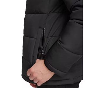 Veste bomber d'hiver en gros, style long, matelassée, brillante, en polyester et coton, écologique, OEM, noire, tendance masculine - Product Image 6