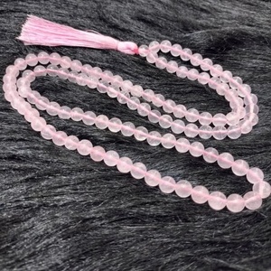 สร้อยคอหินโรสควอตซ์หม่าล่า,สร้อยคอทำมือแบบพู่ลูกปัดสำหรับสวดมนต์ทำสมาธิ108 Jap Mala - Product Image 3