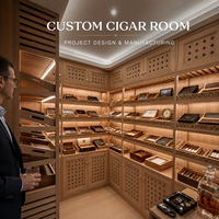 Humidor de luxe sur mesure pour salon de cigares, avec intérieur en cèdre espagnol et contrôle climatique, pour hôtels et clubs, projet clé en main