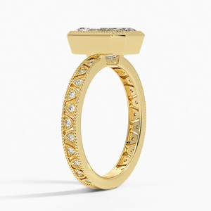 Anillo de compromiso de oro atemporal de 10 quilates con simetría radiante de diamante Marquesa cultivado en laboratorio para bodas y fiestas Anillos finos - Product Image 3