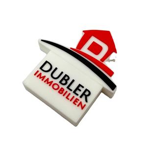 Clé USB 3.0 en PVC en forme <span class=keywords><strong>de</strong></span> maison avec impression <span class=keywords><strong>de</strong></span> logo personnalisé et <span class=keywords><strong>code</strong></span> QR pour agent immobilier, cadeau promotionnel - Product Image 4