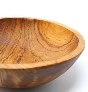 <b>Large</b> mango wood salad <b>bowl</b> round shape handmade for fruits bread rustic farmhouse kitchen serving decorative natural tableware - Product Image 4