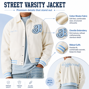 Wholesale Custom Logo Vintage Streetwear Embroidery Sports Loose Unisex Letterman Bomber <strong>Baseball</strong> VARSITY <strong>Jacket</strong> <strong>for</strong> <strong>Men</strong> - Product Image 4