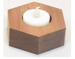 Portavelas Artesanal Único de Madera y Resina, Decoración Navideña para el Hogar, Artesanía Artística - Product Image 4