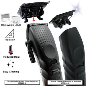 Tondeuse professionnelle sans fil 2-en-1 pour barbe et cheveux, 2 vitesses, avec écran LCD et lames amovibles (version US) - Product Image 6
