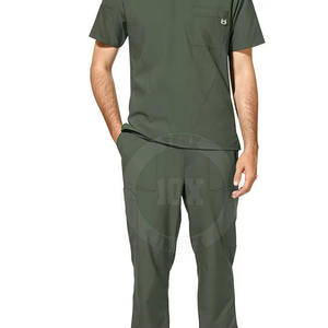 ชุดสครับโรงพยาบาลสีทึบของผู้ชายมาใหม่เครื่องแบบโรงพยาบาลน้ำหนักเบามี MOQ ต่ำสำหรับเจ้าหน้าที่ดูแลสุขภาพ - Product Image 4