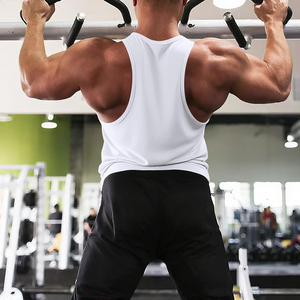 Top Trendy transpirable Casual personalizado verano poliéster tela entrenamiento gimnasio hombres camiseta sin mangas al por mayor - Product Image 2