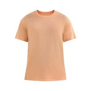 Beige 180g Heavyweight Cotton Short Sleeved <b>T</b>-<b>shirt</b> <b>Summer</b> Neck Regular Fit Base <b>Shirt</b> for <b>Men</b> Women Basic Tee Solid Knitted - Product Image 5