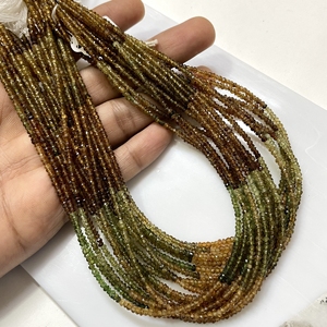 Precio de fábrica, cuentas de gasolina Natural con forma de Rondelle facetadas de turmalina múltiple para la fabricación de joyas - Product Image 2