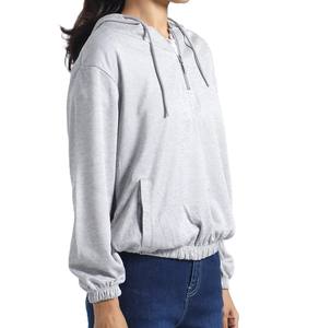 <b>Women's</b> Trending Hooded Pullover Breathable Sustainable Long Sleeve <b>Grey</b> Hoodie Comfortable Loose Fit for Winter Outdoor Use - Product Image 2