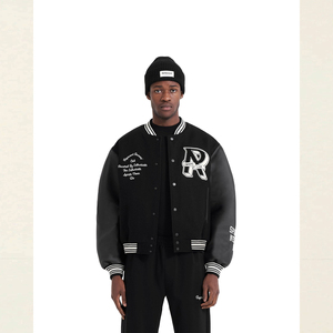 2025แจ็กเก็ตผ้ากำมะหยี่ปักลายสไตล์สตรีทชั้นสูงโลโก้ด้านหน้าแบบกำหนดเองตัวหนังสือเบสบอล - Product Image 5