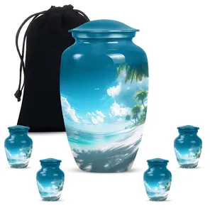 Urne commémorative sur le thème de la plage, chef-d'œuvre, urne de plage océanique pour les cendres - Product Image 3