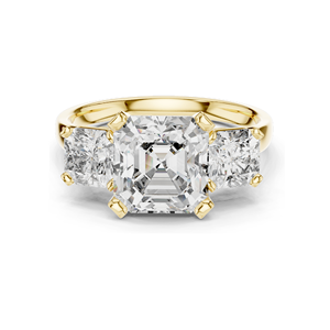 Anillo de Tres Piedras con Diamante Cultivado en Laboratorio CVD de 4.05 CT, Claridad VVS-VS, Oro de 18K, 14K, 10K y Plata 925, Oro Rosa, Amarillo y Blanco - Product Image 3