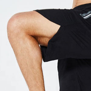 Pantalones cortos de algodón de cintura media para hombre con logotipo personalizado, pantalones cortos transpirables para gimnasio, Fitness, correr, estilo informal, decoración de bolsillo, tela de lona - Product Image 6