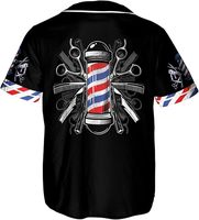 Ropa de Trabajo para Barbería, Impermeable, de Alta Calidad, FR+PU Poliéster, Estilo Béisbol, Impresión Digital Personalizada, Borde Suave, 300g