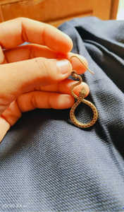 Vente chaude 18K Plaqué Or Gothique Fang Serpent Twisted Serpent Boucle D'oreille En Laiton Massif Fête De Mariage Tribal Bijoux De Mode-pour Cadeau - Product Image 3