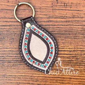 Porte-clés en cuir usiné à la main en cuir de vachette véritable nouveauté porte-clés porte-clés élégant de style occidental porte-clés de vente chaude - Product Image 1