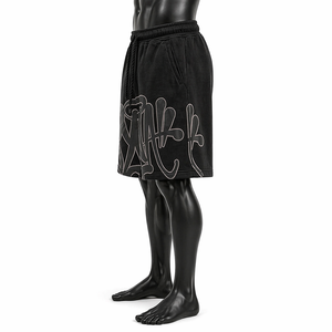 Pantalones Cortos Casuales de Algodón con Estampado de Graffiti, Cintura Elástica y Ajuste Holgado para Hombre, Estilo Urbano, OEM ODM - Product Image 4