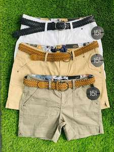 New Arrival <b>Ladies</b> <b>Cargo</b> <b>Shorts</b> with Adjustable Belt Breathable Woven Straight Fit Solid Pattern Custom Branded - Product Image 5