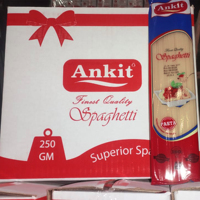Espaguetis Ankit Italianos de Primera Calidad, Pasta Delgada de 1.2 mm, 250 g, 12 g de Proteína, 100% Trigo Duro, Certificación ISO/HALAL, Caja/Bolsa