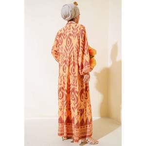 बैट आस्तीन फ्रंट बटन पैटर्न पीले - Product Image 1