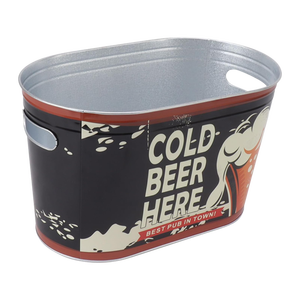 Enfriador de vino de tina de bebida de forma ovalada de calidad estándar, cesta de Color negro y dorado, cesta de hielo de Metal de diseñador de alta exigencia - Product Image 5