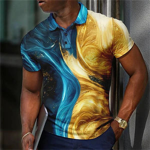 New Men's Polo <b>Shirt</b> 3D <b>Rainbow</b> Printed Men Short Sleeve Casual Summer Clothes Breathable <b>Shirt</b> - Product Image 4