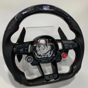 DOS สำหรับ <span class=keywords><strong>Audi</strong></span> TT R8 S3 S6 S5 S4 A4 S7 RS3 RS4 RS5 RS6 A6 C7 <span class=keywords><strong>RS</strong></span> <span class=keywords><strong>Q6</strong></span> A5 LED หนังนิ่มคาร์บอนไฟเบอร์อุปกรณ์เสริมสำหรับพวงมาลัย - Product Image 5