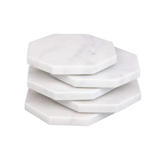 Sous-verre en marbre gravé sublimation forme hexagonale sous-verres personnalisés pour tasses à thé sous-verre blanc pour sublimation - Product Image 1