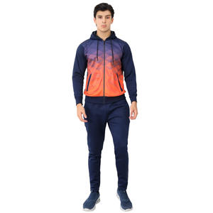 ชุดวอร์มสองชิ้นของผู้ชายมีฮู้ดแบบรูดซิปไล่ระดับสีและกางเกงจ็อกเกอร์ใส่สบายชุดออกกำลังกายสำหรับใส่เล่นกีฬา - Product Image 1