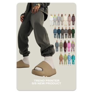 STREETLAB Joggers pour hommes, coupe ample, couleur unie, effet délavé, doublure polaire respirante, taille élastique, streetwear d'hiver, 345GSM - Product Image 2