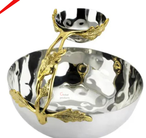 Plato para Servir con Diseño Único y Elegante, Acabado Plateado Brillante, para Hoteles y Hogares - Product Image 2