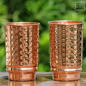 High Quality <b>Copper</b> Water Tumbler Set Wholesale Ayurveda <b>Glass</b> Health Benefits - Product Image 4
