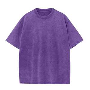 เสื้อยืดคอกลมแขนสั้นสีดำล้วนสำหรับผู้ชายเสื้อยืดทรงหลวมลำลองสีพื้น - Product Image 1