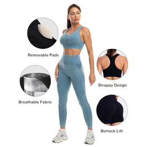 Conjunto de Yoga ligero para mujer, mallas, superventas, nuevo diseño, conjuntos de sujetador y pantalones cortos de gimnasio para mujer, superventas - Product Image 2