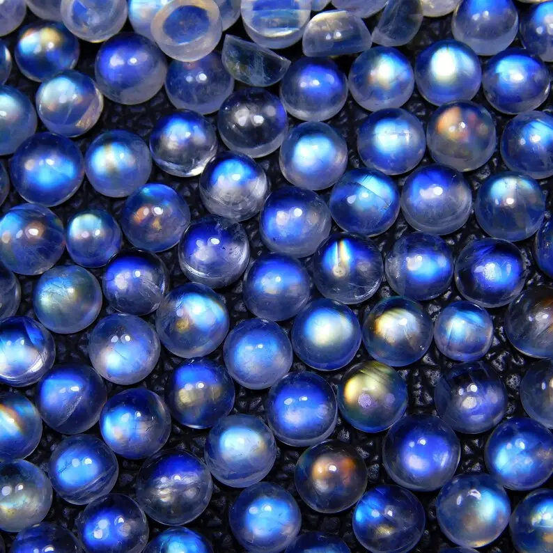 3 MM çok yüksek dereceli doğal göz temiz gökkuşağı aytaşı Jewelry chon gevşek taş takı düz yüzey kaynağı için mavi aytaşı