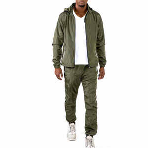 Windbreaker Zip up Hoodie Nylon Track Suit Jacket Jogger Set Sweat Pant <b>Wind</b> <b>Breaker</b> Jacket Tracksuits for Men - Product Image 1