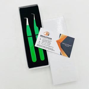 Pince à épiler professionnelle japonaise en acier inoxydable à 90 degrés pince à cils à pointe pointue durable - Product Image 6