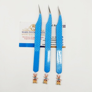 Pinces à extensions de cils pour poupées Bratz de couleur bleue, pour cils, prise parfaite, pointe pointue à 90 degrés, acier inoxydable solide - Product Image 6