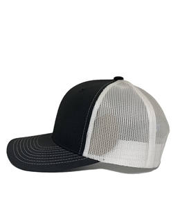 Sombreros de camionero 112 de 6 paneles de carbón/blanco de alta calidad, Gorras de malla, Color y logotipo personalizados en blanco para sombreros de marca - Product Image 4