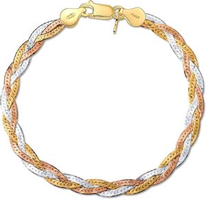 Fournisseur indien de qualité de bracelets italiens en or rose jaune 18 carats de bijoux fins accrocheurs aux prix de gros - Product Image 3