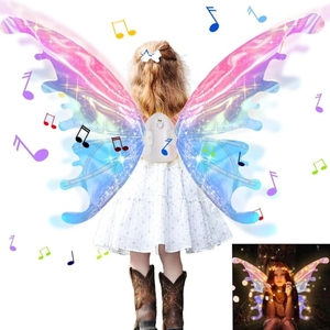 Cánh Bướm với ánh sáng âm nhạc điện ELF cánh phát sáng thiên thần cánh Halloween ăn mặc Prop Cô Gái Hạnh Phúc sinh nhật bên Deco - Product Image 2