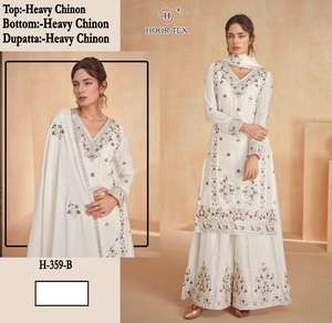 Proveedor indio Ropa étnica bordada de moda Palazzo Salwar Kameez Conjunto para bodas y eventos de fiestas étnicas - Product Image 4