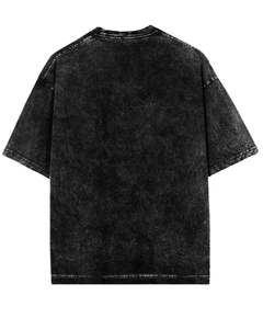 T-shirt en coton noir surdimensionné pour homme, lavage à l'acide vintage, épaules tombantes, streetwear décontracté, tee-shirt uni unisexe, vêtements d'été - Product Image 2