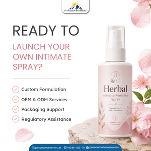 Spray Íntimo Herbal de Marca Privada para el Cuidado e Higiene Femenina, Antibacterial y Eliminador de Olores (30ml/50ml/100ml) - Product Image 3