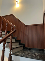 Panel de Pared de PVC WPC Ecológico, Moderno y Resistente al Agua, Fácil de Instalar, Diseño Ondulado, Insonorizante, Decoración para Hoteles, Venta al Por Mayor