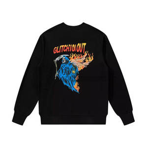 Vente en gros de sweatshirt à col rond en éponge française pour hommes impression personnalisée style de rue tissu polaire à motif solide pour le printemps - Product Image 2